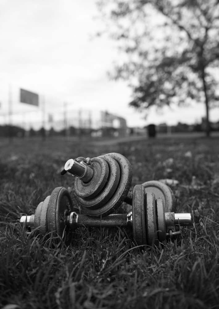 Dumbbells in a park